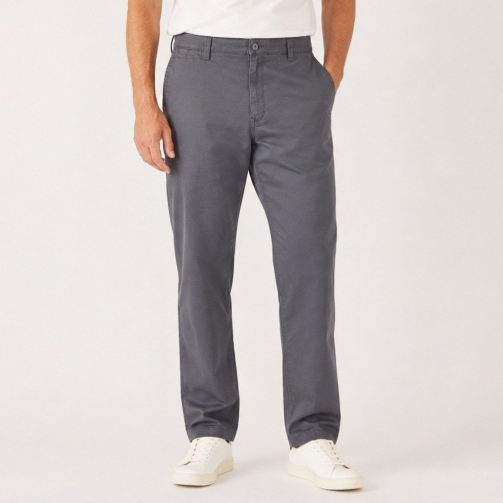 Duluth Trading Co Flex Ballroom Khakis Mens 38 Grey Relaxed Fit Pants Workwear